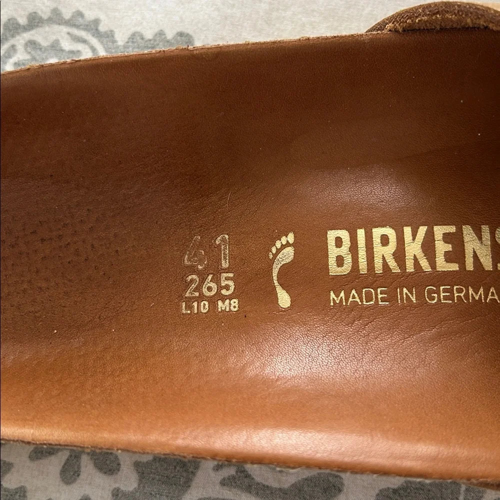 Birkenstock Madrid Cognac Tan Sandals with Gold Buckle, size 41 - Picture 4 of 8